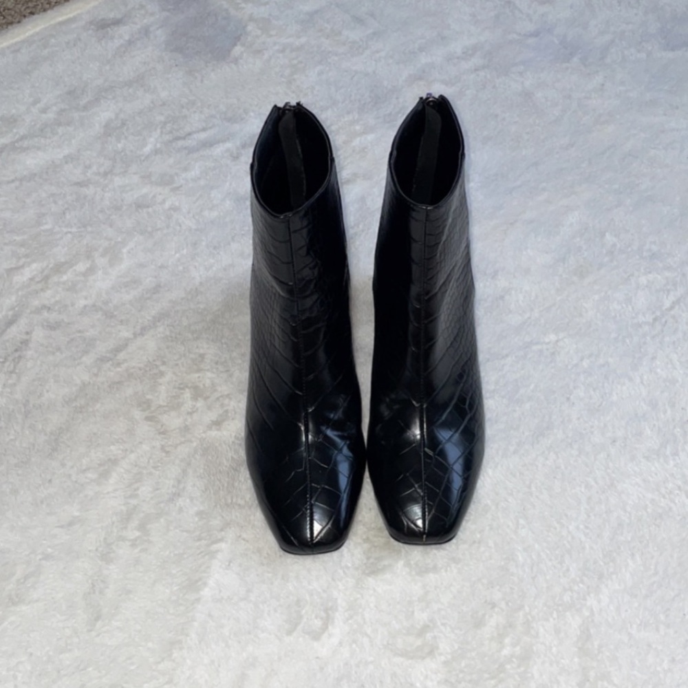 Faux Leather Croc Ankle Boots - Picture 3 of 12